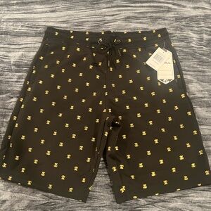 Mens Black Shorts with Yellow Pattern by Drill Clothing Size M